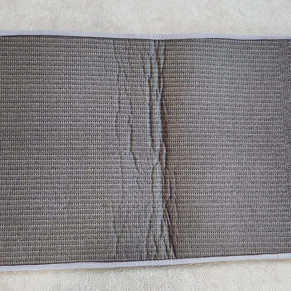 Striped Pattern Grey Soft Bathroom Rug